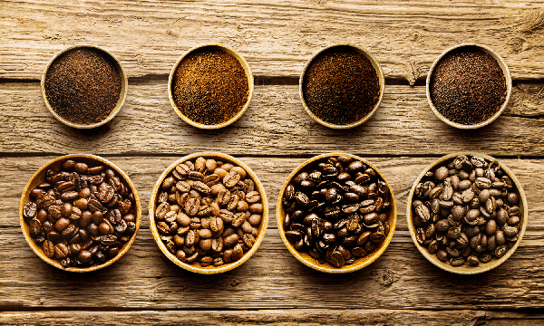 Fresh Roasted Coffee Beans - showing color variations.